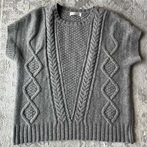 Oversized Cable Knit Sweater Shirt